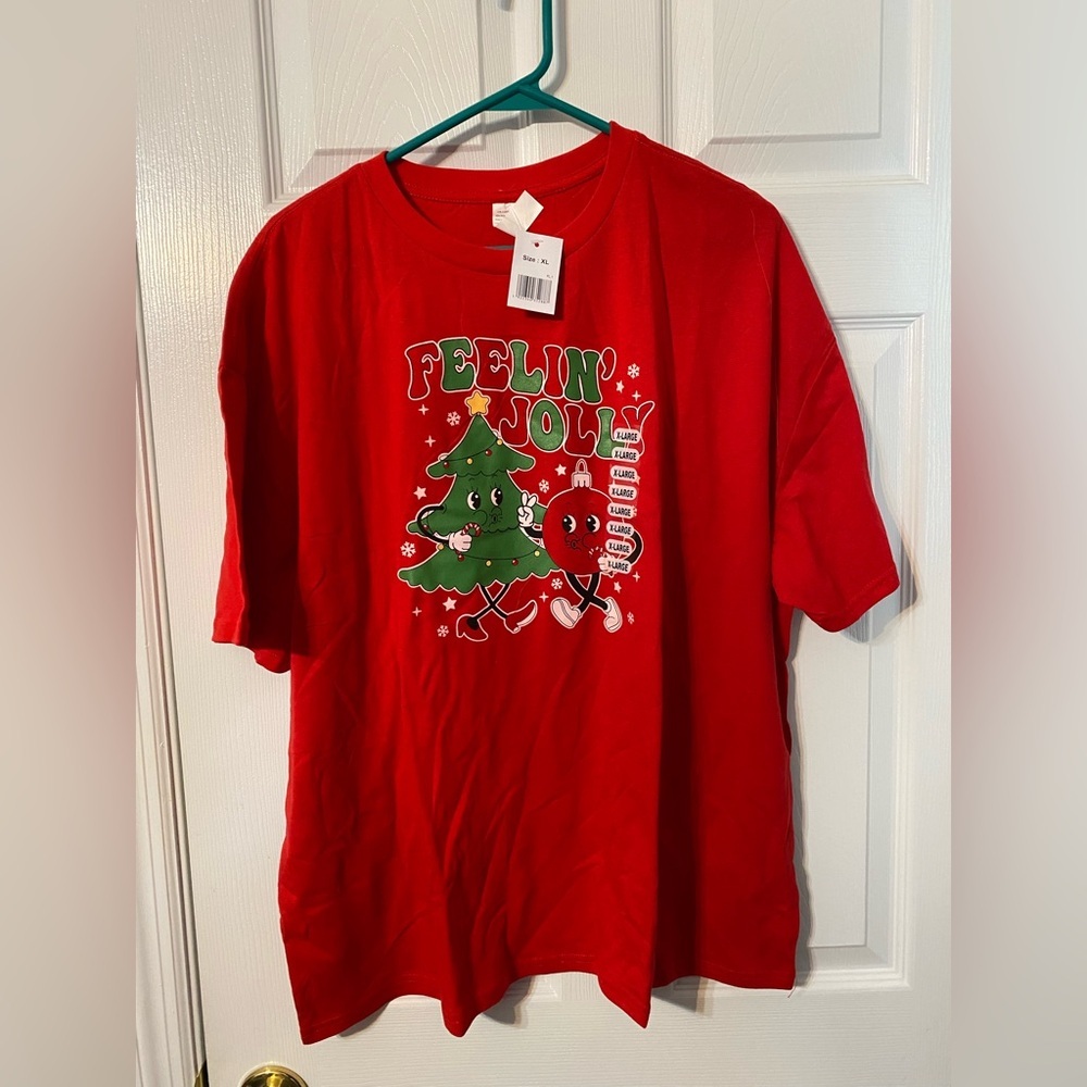 Christmas Tree Red X-Large T-Shirt Unisex New With Tags
